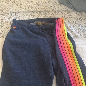 Women’s Navy Joggers with Rainbow Stripe